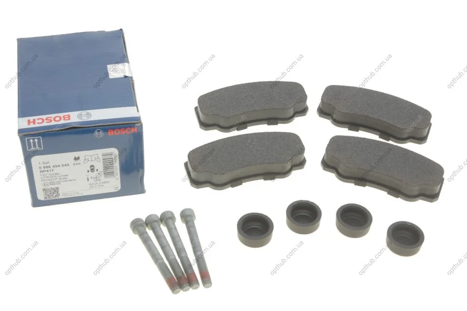 Колодки гальмівні (задні) Citroen Jumper/Fiat Ducato/Peugeot Boxer 94- UA63 BOSCH 0 986 494 049 (фото 1)