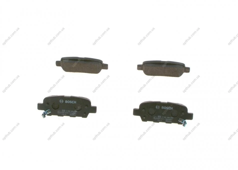 Колодки гальмівні (задні) Renault Koleos/Nissan Juke/Qashqai/X-Trail/Suzuki 08- (Akebono) UA63 BOSCH 0 986 494 090 (фото 1)