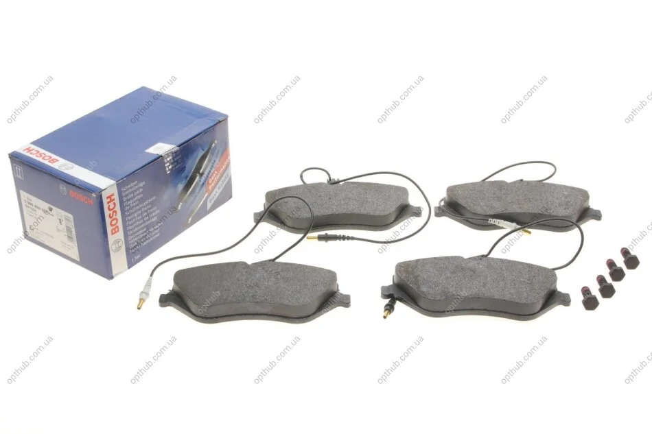 Колодки гальмівні (передні) Peugeot 407 04- (Lucas) (з датчиком) UA63 BOSCH 0 986 494 098 (фото 1)