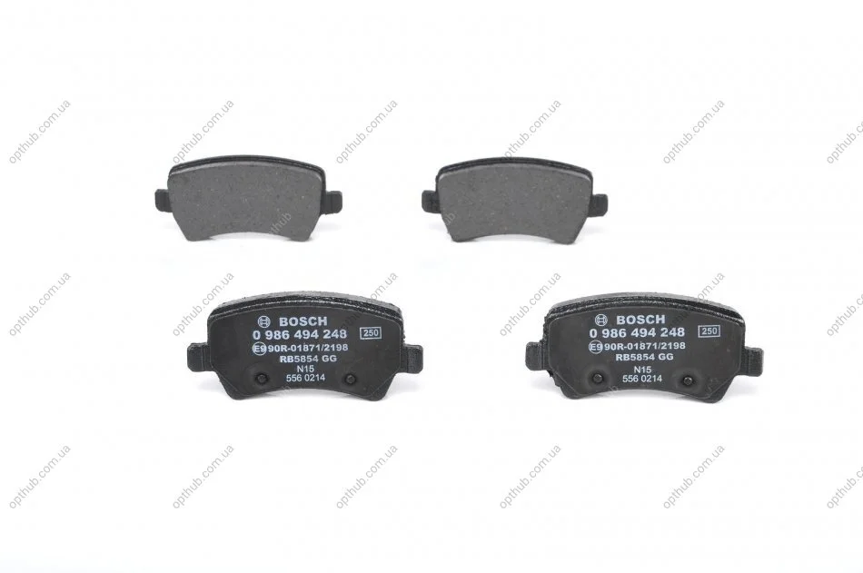 Колодка гальм. диск. FORD GALAXY 06-, S-MAX 06-, VOLVO S60, V60 10- задн. (вир-во Bosch) BOSCH 0 986 494 248 (фото 1)