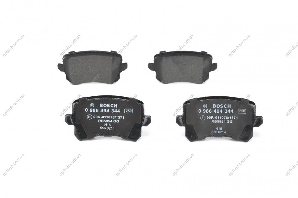 Колодка гальм. диск. AUDI Q3, VW PASSAT, TIGUAN задн. (вир-во Bosch) BOSCH 0 986 494 344 (фото 1)