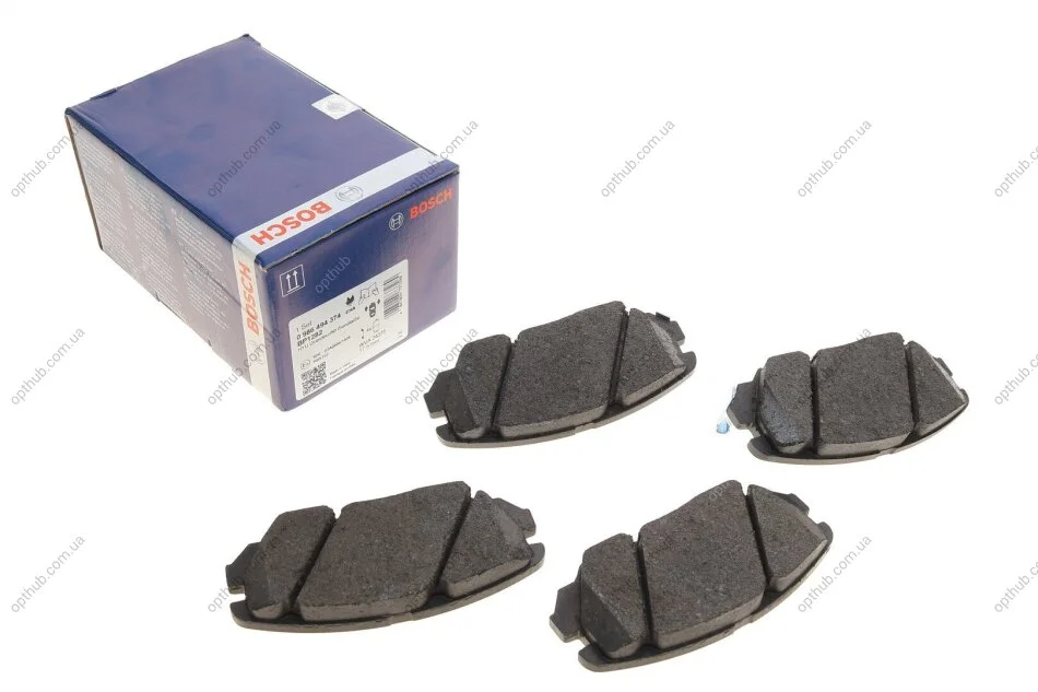 Колодки гальмівні (передні) Hyundai Tucson 04-/Sonata 05-10/Grandeur 05-/Kia Opirus 06- UA63 BOSCH 0 986 494 374 (фото 1)