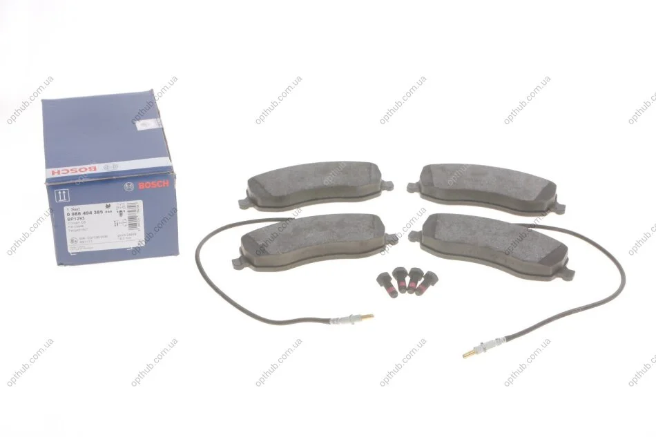 Колодки гальмівні (передні) Citroen C8/Peugeot 807 2.0/2.2 HDi 06- UA63 BOSCH 0 986 494 385 (фото 1)