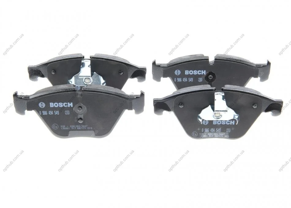 Колодки гальмівні (передні) BMW 5 (F10/F11)/6 (F06/F12/F13) 09-16 UA63 BOSCH 0 986 494 549 (фото 1)