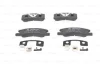 Комплект гальмівних колодок передн, DAIHATSU CUORE VI, CUORE VII, SIRION, TREVIS MITSUBISHI MIRAGE / SPACE STAR VI, MIRAGE VI SUZUKI IGNIS II 0.7-1.5 03.03- BOSCH 0986494610 (фото 7)