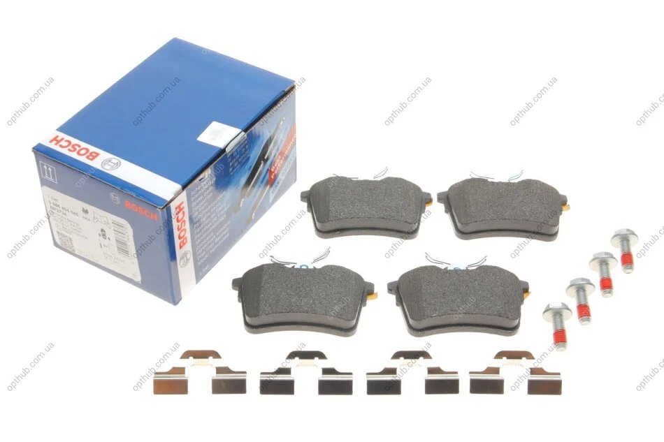 Колодки гальмівні (задні) Citroen Berlingo/Peugeot 308/Partner 08- (з прижимною пластиною) UA63 BOSCH 0 986 494 646 (фото 1)