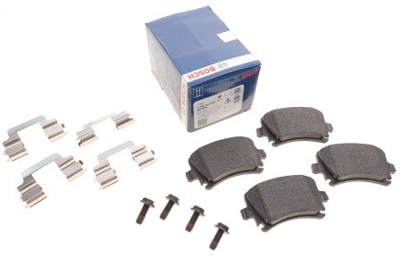 Колодки гальмівні (задні) Audi A3/TT/Skoda Octavia/SuperB/VW Golf 03- (з прижимною пластино UA63 BOSCH 0 986 494 649