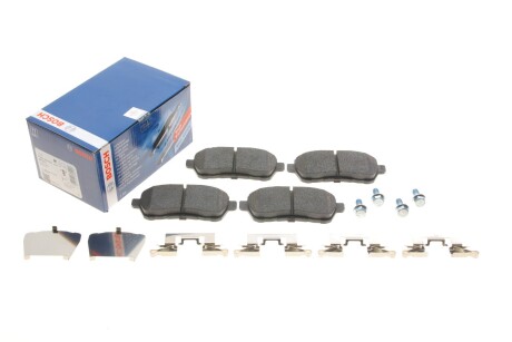Колодки гальмівні (передні) Ford Fiesta 08-/Mazda 2 07-15 (з прижимною пластиною) UA63 BOSCH 0 986 494 652