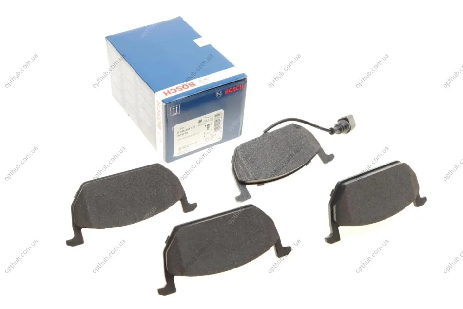 Колодки гальмівні (передні) Ауді A3/Seat Leon/Skoda Octavia IV/V/VW Golf VII 12- (+датчик) UA63 BOSCH 0 986 494 721 (фото 1)