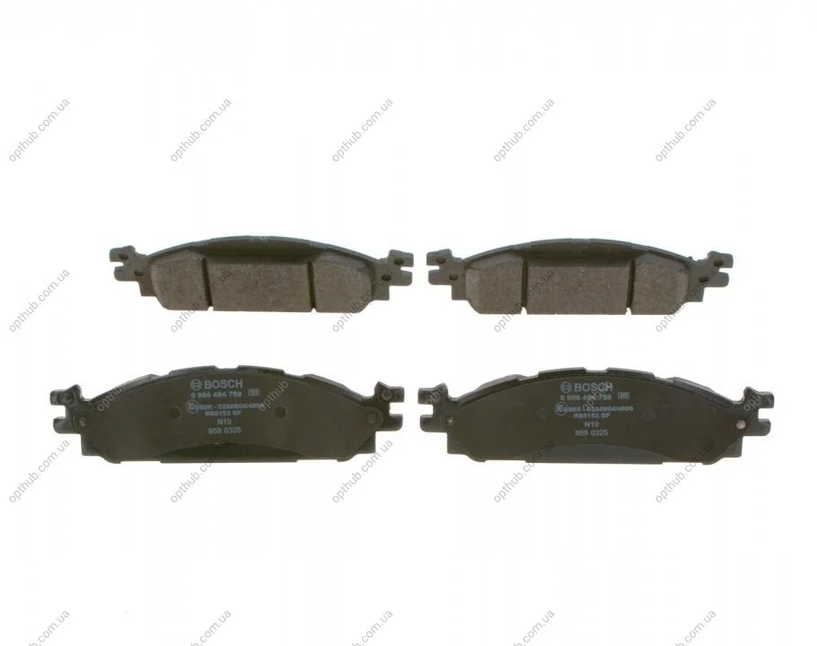 Колодки гальмівні дискові BOSCH 0 986 494 758 (фото 1)