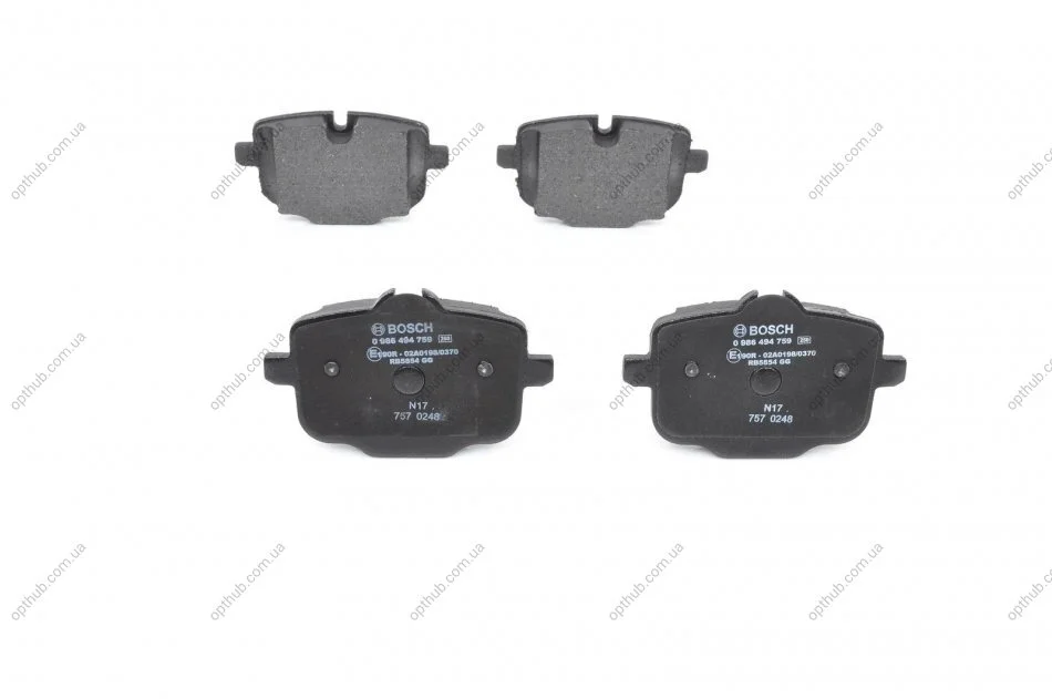 Колодки гальмівні (задні) BMW 5 (F10/F11/F18)/6 (F12/F13) 09- (TRW) UA63 BOSCH 0 986 494 759 (фото 1)