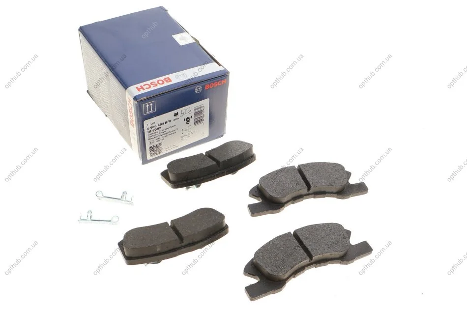 Колодки тормозные дисковые передние DAIHATSU CHARADE 1.0 03-,CUORE VII 03-,TREVIS 06- BOSCH 0 986 494 878 (фото 1)