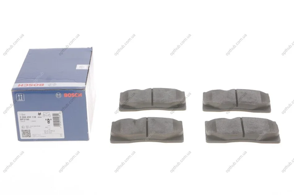 Колодки гальмівні дискові ПЕРЕДН LEXUS GS430,LS430,SC430 4.3I 32V 00.07-,01.05- 0 986 495 138-ua BOSCH 0986495138 (фото 1)