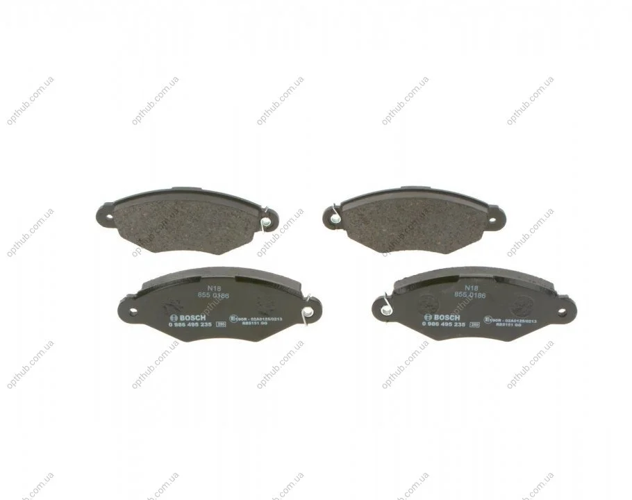 Колодка гальм. диск. CITROEN XSARA, RENAULT KANGOO (KC0/1_) передн. (вир-во Bosch) BOSCH 0 986 495 235 (фото 1)