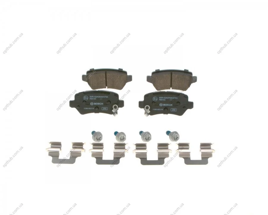 Колодки гальмівні (задні) Opel Astra G/Combo 01-/Kia Cee'd 15- (к-кт з пластинами) UA63 BOSCH 0 986 495 319 (фото 1)