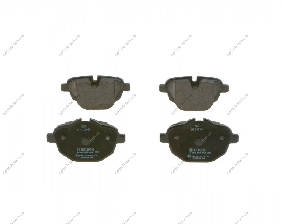 Колодки гальмівні (задні) BMW 5 (F07/F10-11) 09-17/(G30-31/F90)/6 (G32)/7 (G11-12) 16- UA63 BOSCH 0 986 495 442 (фото 1)