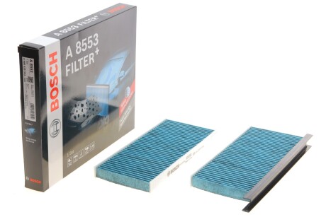 Фото 1 - фільтр салону Renault Kangoo 08-/ Master 10- (угольний/антибактериальний) (к-кт 2шт) UA63 BOSCH 0 986 628 553 Фільтр салону Renault Kangoo 08-/ Master 10- (угольний/антибактериальний) (к-кт 2шт) UA63 BOSCH 0 986 628 553 (фото 1)