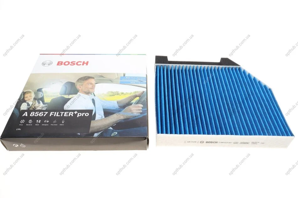 Фільтр салону MB C-class (W 205) 14-/E-class (W213) 16- (вугільний/антиалергенний/антибакте UA63 BOSCH 0 986 628 567 (фото 1)