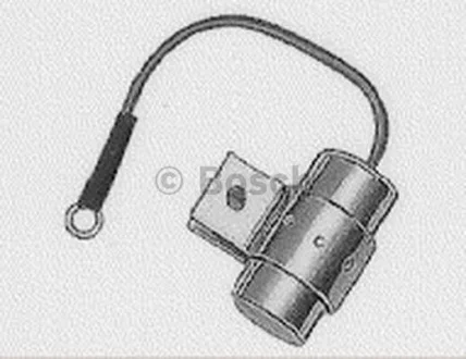 Конденсатор VOLVO 340-360 CITROEN C35, CX I DACIA 1210, 1310, NOVA FIAT 128, 131, 132, RITMO PEUGEOT 204, 304, 404, 504, 505, J7 RENAULT 10, 12, 12 TOROS, 12 VARIABLE, 15 0.8-2.0 10.62-07.04 BOSCH 1237330801