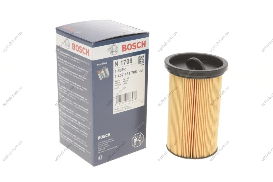 Фільтр паливний BMW 3 (E46) 1.8-2.0 D 98-05 (вир-во) BOSCH 1 457 431 708 (фото 1)