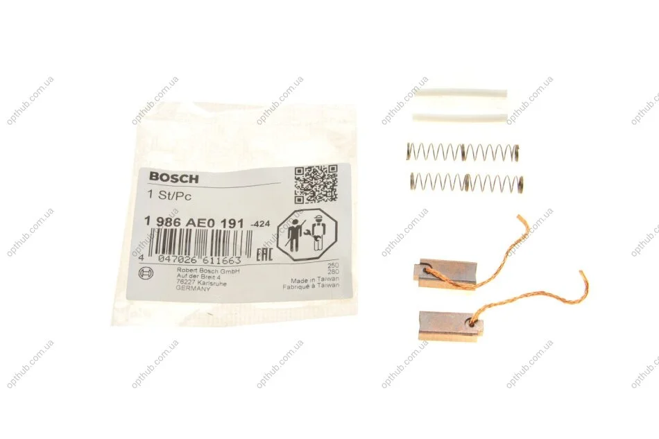 КОМПЛЕКТ ВУГІЛЬНИХ ЩІТОК BOSCH 1 986 AE0 191 (фото 1)