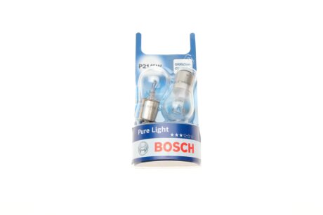 Лампа розжарювання P21/5W 12V 21/5W PURE LIGHT (blister 2 шт) BOSCH 1 987 301 016