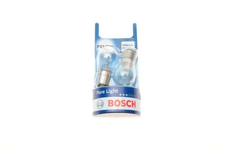 Лампа розжарювання P21/5W 12V 21/5W PURE LIGHT (blister 2 шт) (вир-во Bosch) BOSCH 1 987 301 016