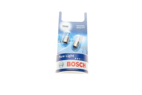 Автолампа T4W 12V 4W BA9s Pure Light (к-кт 2шт) (opt-om) BOSCH 1 987 301 023