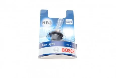 Автолампа HB3 12V 60W P20d Pure Light UA63 BOSCH 1 987 301 062