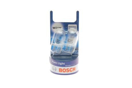 Автолампа W21W 12V 21W W3x16d Pure Light (к-кт 2шт) UA63 BOSCH 1 987 301 096