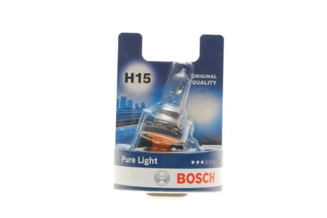 Лампа розжарювання H15 55/15W 12V PGJ23T-1 Pure Light BL C.I.U BOSCH 1 987 301 099