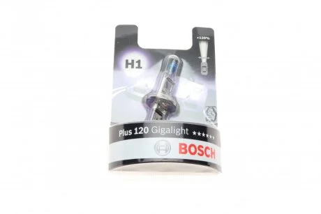 Лампа накаливания H1 12V 55W GigaLight +120 (blister 1шт) ((пр-во Bosch) BOSCH 1 987 301 108