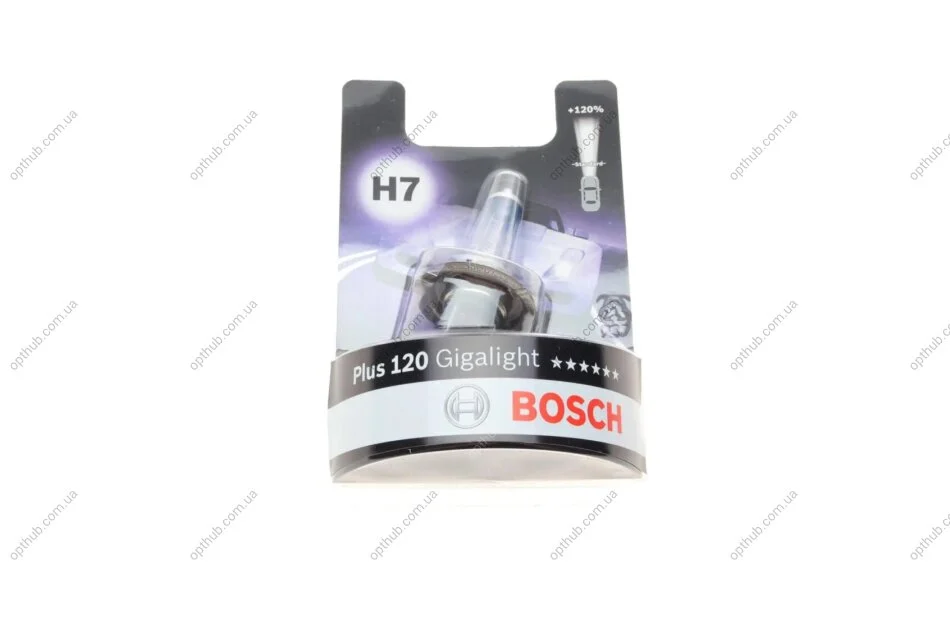 Лампа розжарювання H7 12V 55W PX26d GigaLight +120 (blister 1шт) (вир-во Bosch) BOSCH 1 987 301 110 (фото 1)