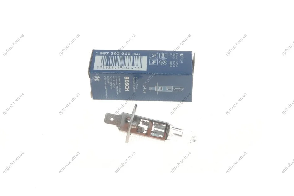 Автолампа H1 12V 55W P14.5s Pure Light (opt-om) BOSCH 1 987 302 011 (фото 1)