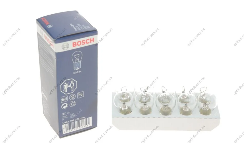 Лампа розжарювання P21W 12V-21W ВАЗ (вир-во Bosch) BOSCH 1 987 302 201 (фото 1)