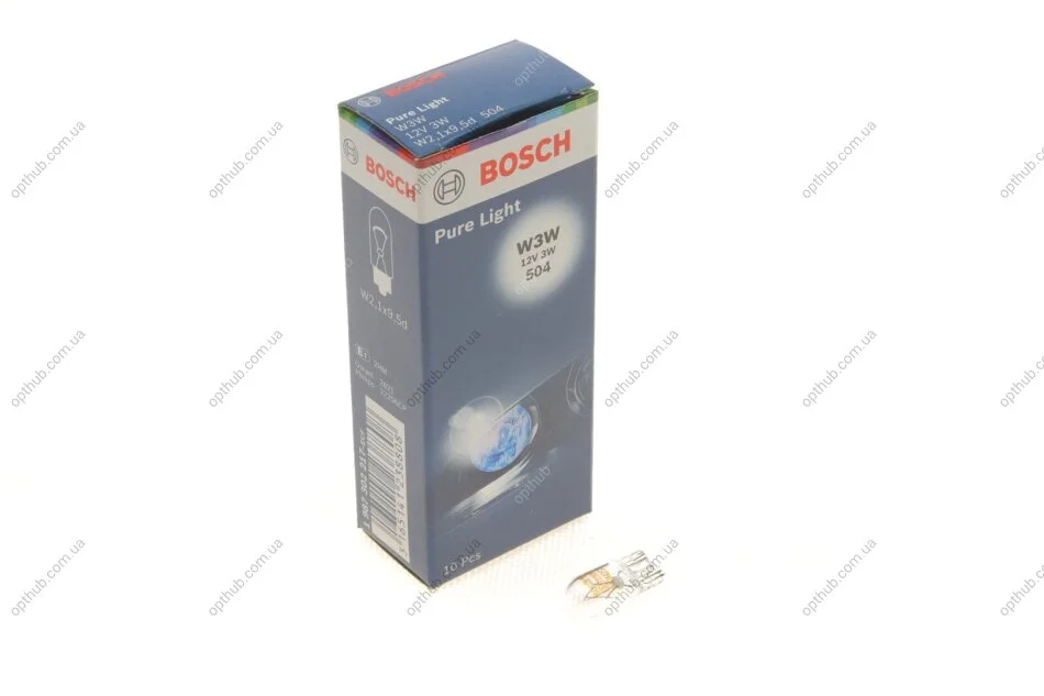 Автолампа W3W 12V 3W W2.1x9.5d (габарит, щиток приладів) (без цоколя) (opt-om) BOSCH 1 987 302 217 (фото 1)