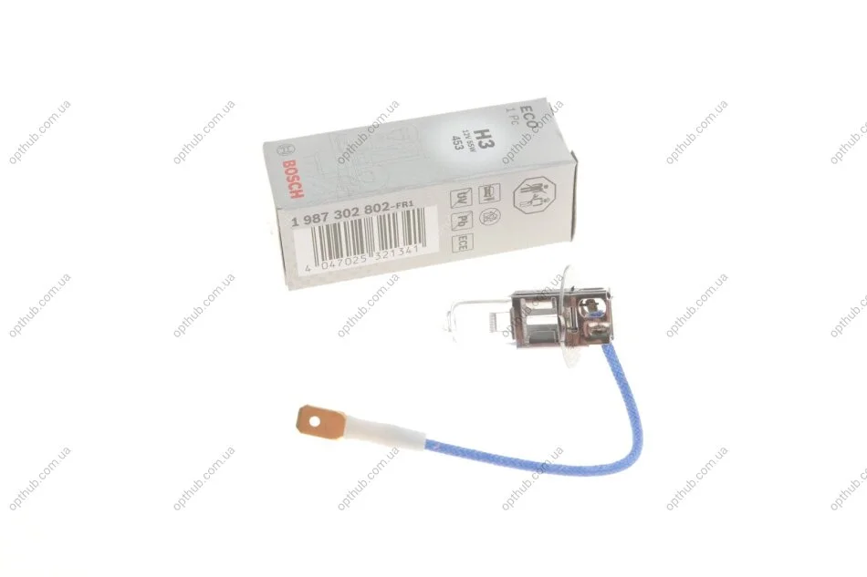 Лампа розжарювання H3 12V 55W ECO (вир-во Bosch) BOSCH 1 987 302 802 (фото 1)