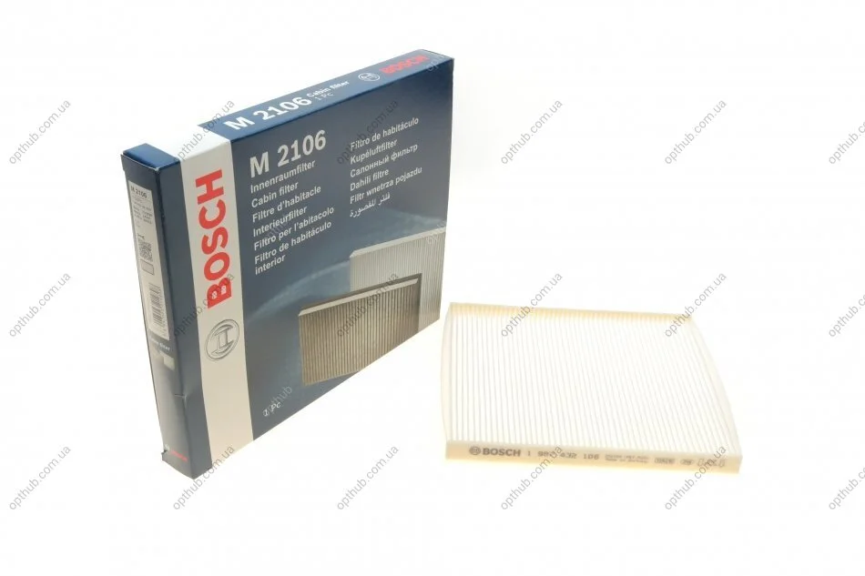 Фільтр салону Fiat Panda 1.1-1.4 JTD 95-/Ford Ka 1.2/1.3 TDCi 08-16 (opt-om) BOSCH 1 987 432 106 (фото 1)