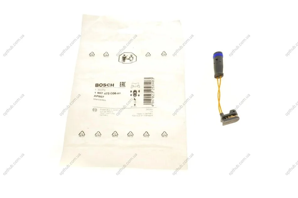 Датчик зношування гальмівних колодок MB Sprinter/VW Crafter 06- (L=95mm) (opt-om) BOSCH 1 987 473 006 (фото 1)