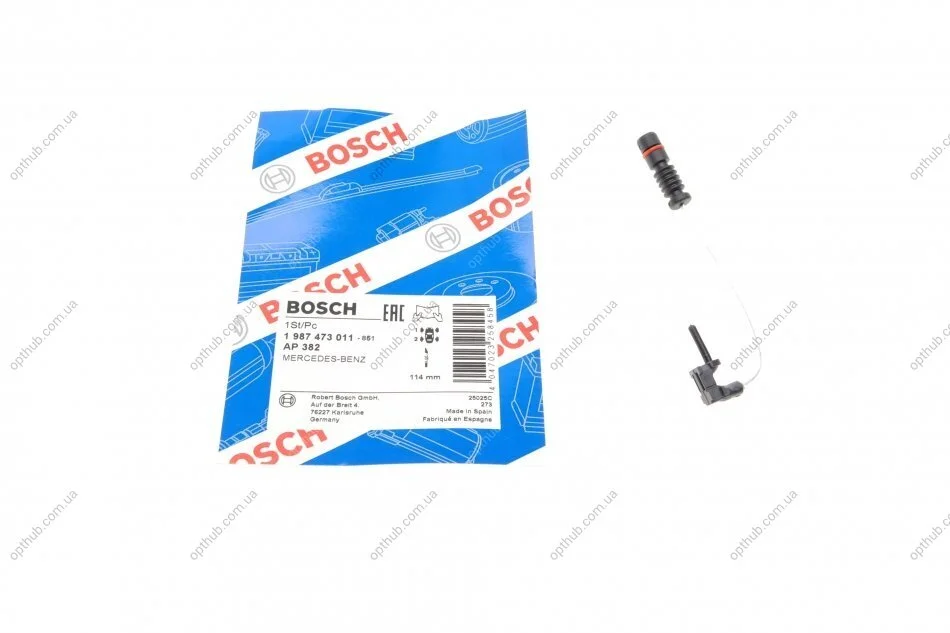 Датчик зносу колодок гальмівних (передніх) MB M-Class (W163) 98-05 (opt-om) BOSCH 1 987 473 011 (фото 1)