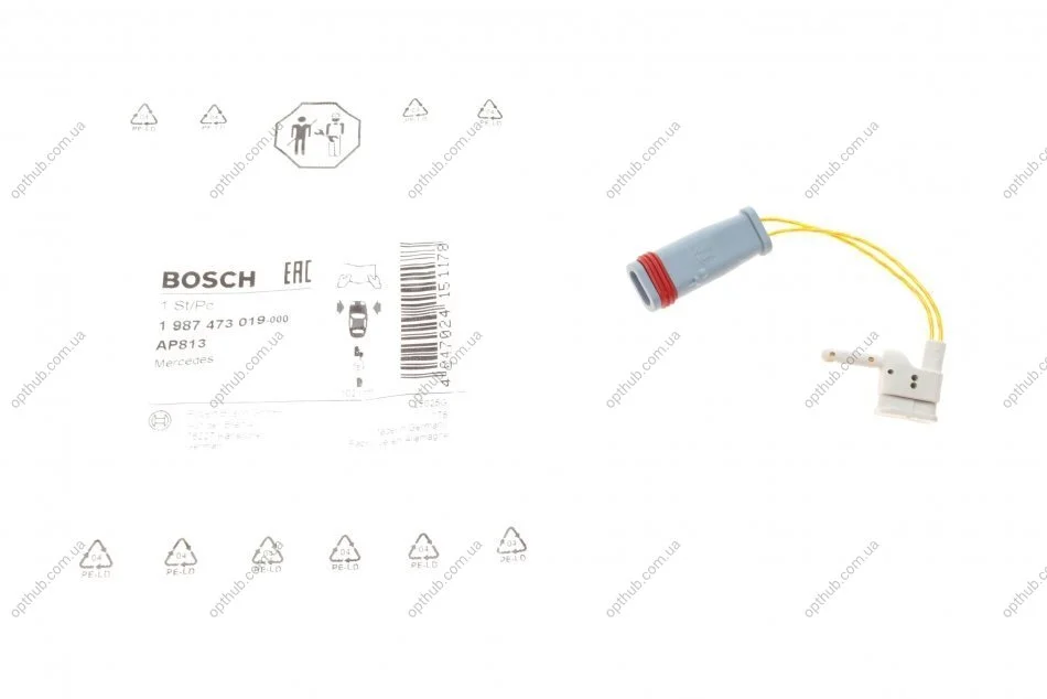 Датчик зносу гальмівних колодок (передніх) MB E-class (W211/S211) 02-09 (L=102mm) (1шт.) UA63 BOSCH 1 987 473 019 (фото 1)