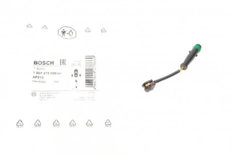 Датчик зносу гальмівних колодок (задніх) MB Sprinter/VW Crafter 06- (L=85mm) UA63 BOSCH 1 987 473 038