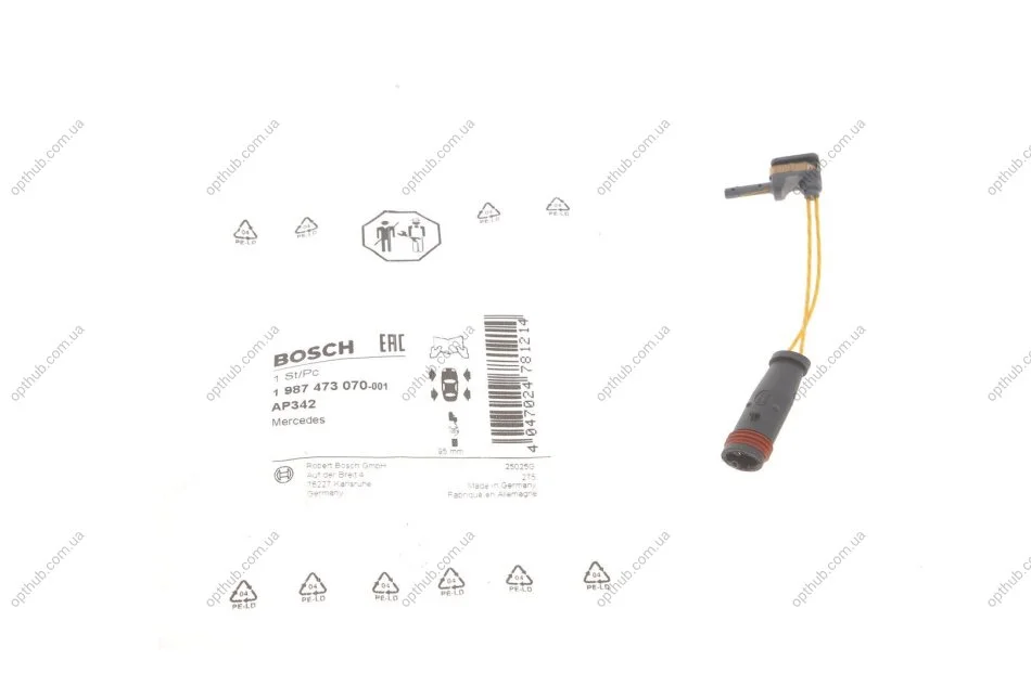 Датчик зносу гальмівних колодок (передніх) MB (W211/212/221/222/166) UA63 BOSCH 1 987 473 070 (фото 1)
