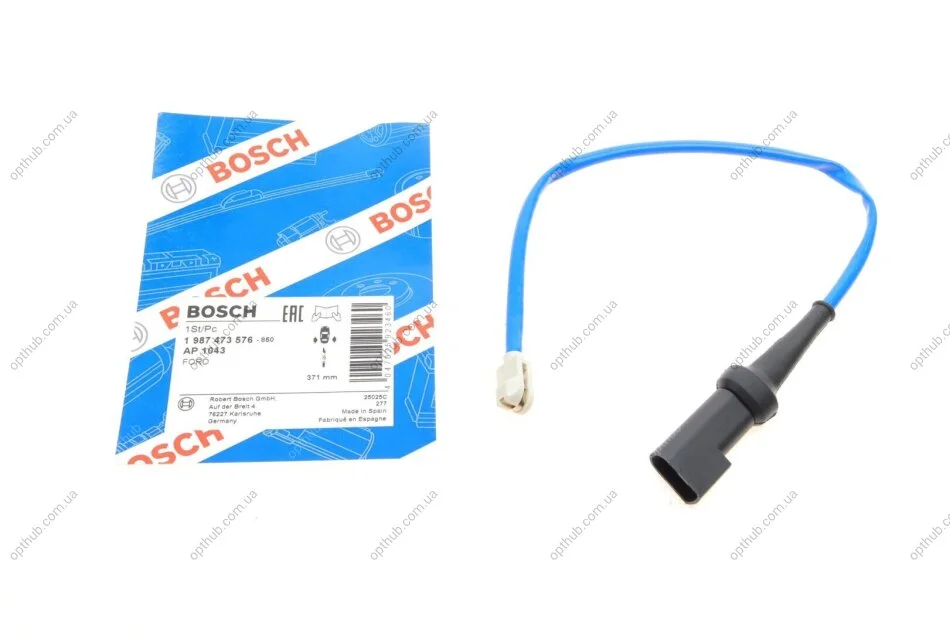 Датчик зносу гальмівних колодок (задніх) Ford Transit 2.0/2.2TDCI12- L=371mm (opt-om) BOSCH 1 987 473 576 (фото 1)