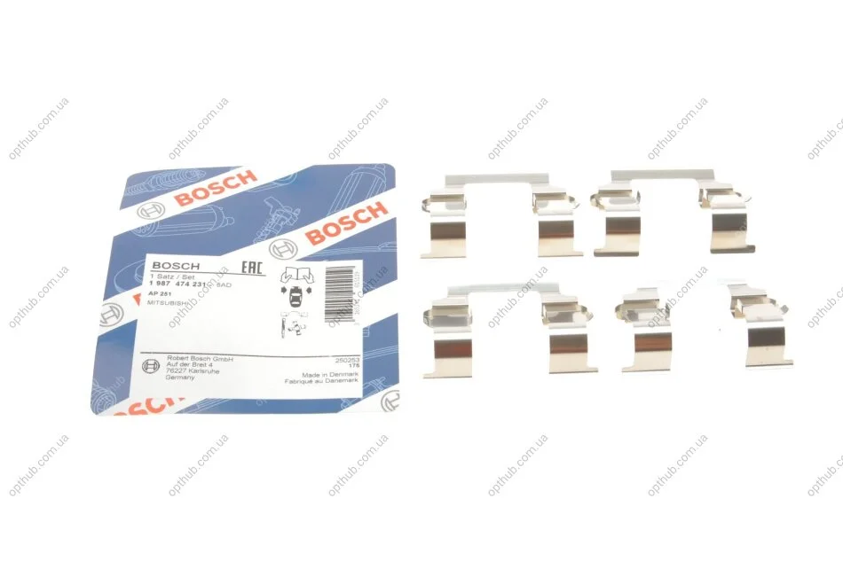 Планка суппорта (переднього) притискна (к-кт) Mitsubishi Colt/Galant/Lancer 88-96 UA63 BOSCH 1 987 474 231 (фото 1)