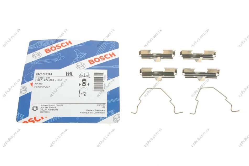 Планка супорта (заднього) прижимна (к-кт) Mazda 626/MX-6 91- (NBK) (opt-om) BOSCH 1 987 474 280 (фото 1)