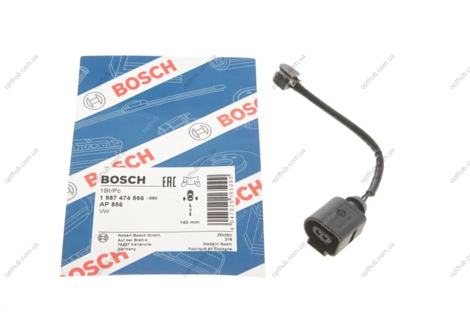 Датчик зносу гальмівних колодок (задніх) Porsche Cayenne 10- UA63 BOSCH 1 987 474 566 (фото 1)