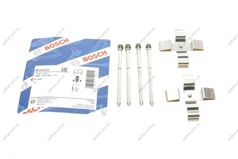 Планка супорта (заднього) прижимна (к-кт) VW Touareg 2.5TDI/3.0TDI 02-10 (Brembo) (opt-om) BOSCH 1 987 474 744 (фото 1)