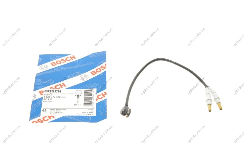 Датчик износа тормозных колодок (передних) Peugeot 605 89-99 (L=260) (opt-om) BOSCH 1 987 474 975 (фото 1)