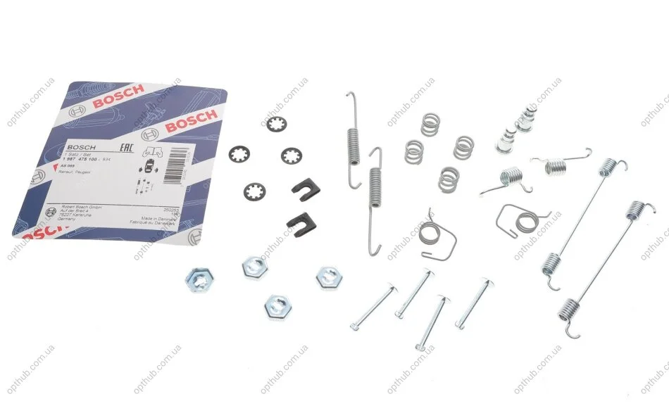 Комплект пружинок колодок ручника Peugeot 205/306/Renault Megane I 81-07 UA63 BOSCH 1 987 475 100 (фото 1)